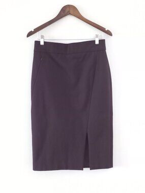 AKRIS PUNTO burgundy purple pencil skirt with asymmetrical details